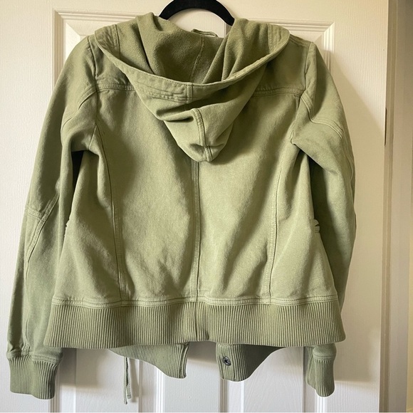 Free People We The Free Carmen Moto Jacket Green Olive Size S - Picture 4 of 17